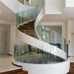 <span class=keywords><strong>Escalier</strong></span> intérieur en colimaçon personnalisé avec balustrade en verre et <span class=keywords><strong>marches</strong></span> en bois dur Support en acier robuste style élégant pour maisons duplex - Product Image 3