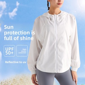 Áo khoác có mũ trùm đầu nữ UPF50, chất liệu polyester mỏng thoáng khí, chống tia UV, thích hợp cho yoga ngoài trời, thể thao & giải trí - Product Image 2