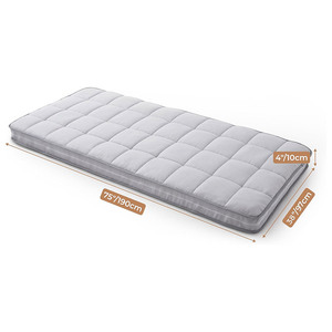 Tùy Chỉnh Màu Xám Polyester 3Inch Đôi Nệm <span class=keywords><strong>Topper</strong></span> Duy Nhất Bìa Bộ Nhớ Bọt Nệm Cao Su Bìa Với Dây Kéo - Product Image 6