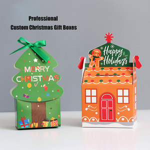 Boîte-cadeau en papier de conception de thème de Noël avec poignée Santa Snowman <span class=keywords><strong>Elf</strong></span> Deer pour la décoration de festival Impression en relief Portable - Product Image 5