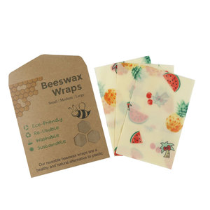 Reusable Beeswax Food <strong>Storage</strong> <strong>Wrap</strong> Sustainable No Plastic Alternative to Bowl Cover Waxed Cotton Cloth for Sandwich Wrapping - Product Image 5