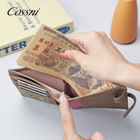 Cossni Neuer Trendiger Echtleder-Passhalter mit Anpassbarem SIM-Karten- und Stiftfach, Visitenkartenfach, RFID-Blockierung und Mehreren Kartenfächern
