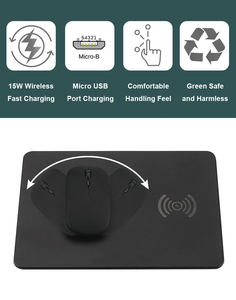 Alfombrilla de ratón de cuero para juegos, sencilla, práctica, barata, no tóxica, con cargador inalámbrico rápido de 15W para dispositivos habilitados para Qi - Product Image 4