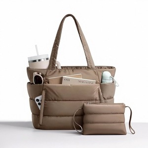 Borsa Tote Imbottita RTS per Donne, Borsa da Lavoro Leggera, Borsa a Tracolla, Borsa per Computer da 15.6 Pollici, Regalo Ideale per Signore, Marrone - Product Image 1