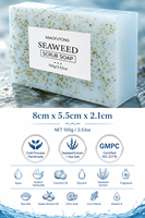 Savon exfoliant artisanal aux algues 100g, au sel marin, nettoyage en profondeur, sensation rafraîchissante, OEM ODM