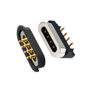 คุณภาพสูงกันน้ำ 4 pogo pin magnetic connector โหลด 5V 2A max power