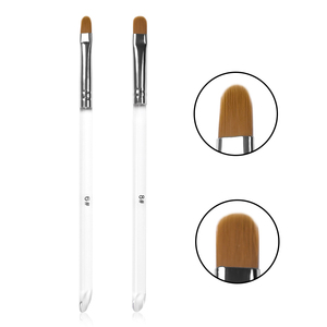 Pinceau à ongles en gel UV à tête ronde KADS, manche en acrylique transparent, pinceau en nylon 6 #   8 #   Stylo d'extension pour gel de dessin, outils de manucure - Product Image 1