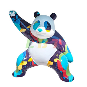 Sculpture de panda en fibre de verre, abstraite, géométrique, à poser au sol, faite à la main, personnalisée, décoration artistique en forme d'animal - Product Image 5