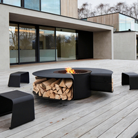 Brasero autoportant PANSEE 800 mm personnalisé, résistant au feu, pour jardin, compatible bois/gaz/atomisation/électrique/alkohol