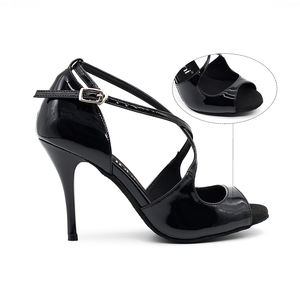Talons hauts de 9cm en PU noir à la mode, sexy, fête, danse sociale, performance, <span class=keywords><strong>tango</strong></span>, jazz, salsa, chaussures de danse - Product Image 6