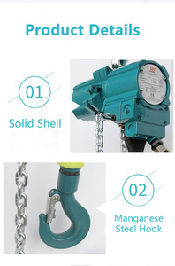 Alat Angkat Rantai Pneumatik Tipe Hook Anti Ledakan <span class=keywords><strong>250kg</strong></span> 500kg 1T 2T 3T 5T 10T untuk Industri Kimia dan Minyak - Product Image 2