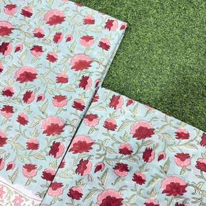 Tissu en coton 100% imprimé floral bleu clair, respirant et léger, pour chemises, kurtis et salwar pour hommes et femmes, vente en gros - Product Image 3