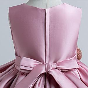 Vestido de niña 2023 <span class=keywords><strong>Pop</strong></span> Cake Fluffy lindo arco lentejuelas adornado vestido de niña - Product Image 4