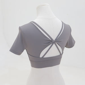 Top de Sujetador deportivo de Yoga de servicio OEM de peso ligero con soporte ligero de material de Spandex/nailon y almohadilla de pecho extraíble para mujeres - Product Image 6