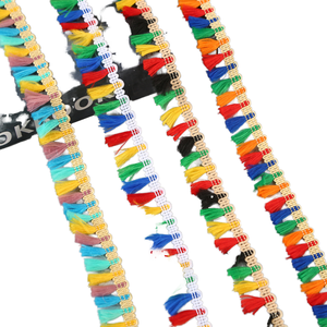 Dentelle à franges colorée de style ethnique en polyester, largeur 2,2 cm, avec petites pampilles, marque Kalong, pour téléphone portable - Product Image 1