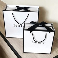 2024 Geschenk boxen aus weißer Schokolade Faltbare Magnet verpackungs kleidung Magnetische Geschenk box mit Band verpackung Magnet box