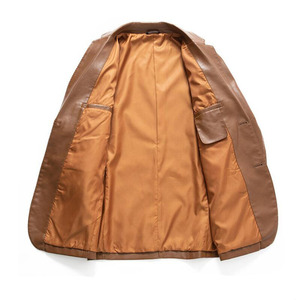 RNSHANGER Automne Nouveau Hommes Solide Couleur Vestes En Cuir Mode Coréenne Casual <span class=keywords><strong>Grande</strong></span> <span class=keywords><strong>Taille</strong></span> 6XL <span class=keywords><strong>7XL</strong></span> Lâche Costume En Cuir <span class=keywords><strong>Manteau</strong></span> - Product Image 5