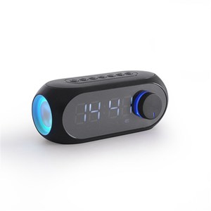 Alarm <b>Clock</b> With <b>Led</b> Display Temperature Bluetooth Speaker Fm Radio Oval Shape Plastic Modern Design - Product Image 2
