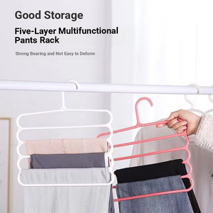 5 Tier Eco-Friendly Space Saving <strong>Multi</strong> Functional Plastic Pants Rack Trouser <strong>Hanger</strong> for Kitchen &amp; Living Room - Product Image 3