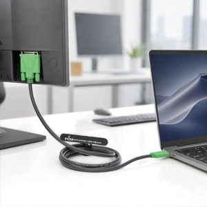 Kabel Video USB Tipe-C ke VGA DB15 dengan Chip Konversi Terintegrasi 1920x1200 60Hz Adaptor untuk Koneksi Monitor VGA Laptop MacBook - Product Image 1