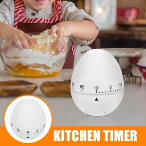 Minuterie de compte à rebours de cuisine blanche portable en forme d'oeuf minuterie de rotation mécanique pour la cuisson manuelle cuisson à la maison friture en plastique - Product Image 4