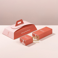 Boîte à gâteaux personnalisée rose pour emporter, boîte à gâteaux sucrés, boîte à pâtisserie, boîte à chocolat, boîte à pâtisserie pour réunion, emballage en papier avec séparateur pour gobelets à sauce