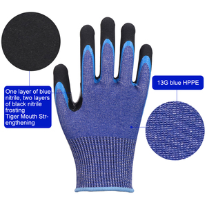 Gants de travail résistants aux coupures XINGYU HPPE enduits de nitrile, gants de sécurité anti-coupures, gants résistants aux coupures pour la cuisine et l'industrie - Product Image 2
