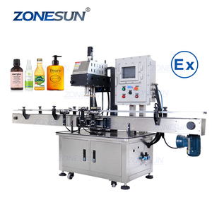 ZONESUN pneumatique cosse vis capsuleuse automatique anti-déflagrant verre flacon bouteille tête de pompe de pulvérisation bouteille ronde pot machines de capsulage - Product Image 1