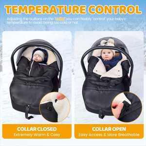 Cubierta Impermeable para Asiento de Coche para Niños y Niñas con Cuello Ajustable, Manta de Forro Polar Cálida y Acogedora para Asiento de Coche para Invierno - Product Image 2