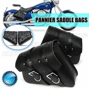 Une paire de sacoches universelles en cuir PU pour moto, sacoches de selle, pochettes pour Harley, imperméables - Product Image 1