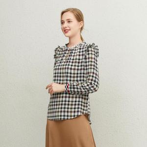 Camicetta da <span class=keywords><strong>Donna</strong></span> in Stile Francese, Design Autunnale Unico con <span class=keywords><strong>Colletto</strong></span> a <span class=keywords><strong>Volant</strong></span>, <span class=keywords><strong>Camicia</strong></span> Base di Alta Qualità - Product Image 2