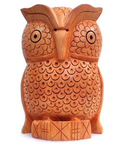 Handcrafted Wooden <b>Owl</b> Sculpture Rustic <b>Carved</b> Home Decor Indoor Tabletop Ornament Living Room Art Piece 100% Handmade - Product Image 1