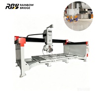 Router CNC para encimeras de mármol, cuarzo y granito con husillo de 5.5kW, cortadora de puente de 5+1 ejes, husillo auxiliar automático - Marca RBB