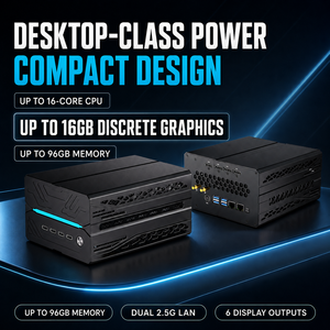 มินิพีซี AMD <span class=keywords><strong>Ryzen</strong></span> 9 9950X3D <span class=keywords><strong>Ryzen</strong></span> 7 9800X3D เวิร์กสเตชัน AI คอมพิวเตอร์เล่นเกม แรม DDR5 มินิพีซีเกมมิ่งพร้อมการ์ดจอ Windows 11 - Product Image 1