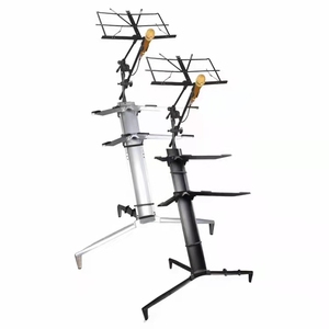 Support double pour clavier en alliage d'aluminium - Capacité de charge lourde (pour 2 claviers), pieds antidérapants et support pour clavier électronique - Product Image 6