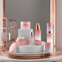 Haute qualité 50ml verre ensemble de soins de la peau excellent bouchon à vis compte-gouttes joint 30ml crème pour les yeux pompe en boîte hydratant écran imprimé