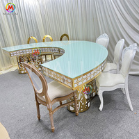 Juego de Sillas y Mesa de Comedor de Vidrio y Acero Inoxidable para Bodas, de Lujo y Modernas, para Uso en Exteriores, Duraderas y Fáciles de Limpiar