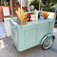 Camion de nourriture remorque de nourriture Mini carré Hamburgers Pizza BBQ remorque de restauration rapide crème glacée vélo vélo chariot à vendre