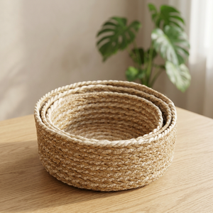 Pot de fleurs en jute naturel - Article de jardinage écologique et respectueux de l'environnement - Prix de gros abordable - Minimaliste sculpté à la main - Product Image 2