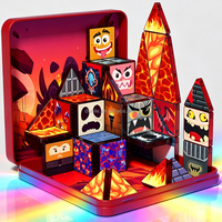 Mini ensemble de tuiles magnétiques de Noël (boîte en métal illustrée) Jouet magnétique éducatif portable, un cadeau de construction magnétique pour les tout-petits