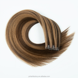 Extensions de cheveux humains Remy 100% invisibles de haute qualité, faible MOQ, double épaisseur, avec mèches, à coller. - Product Image 3