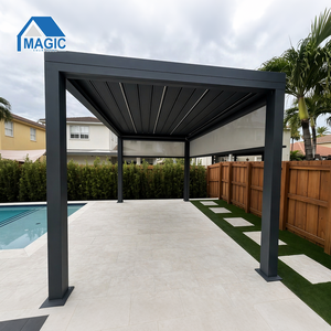 Pergola LED Intégrée Étanche Personnalisée avec Stores <span class=keywords><strong>pour</strong></span> Terrasse, Jardin, Deck, Véranda et Salle à Manger Extérieure - Product Image 3