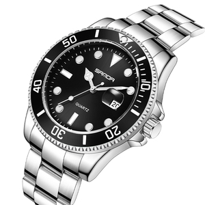 Montre à quartz SANDA <span class=keywords><strong>de</strong></span> luxe pour hommes d'affaires, cadran en verre vert 42 mm, bracelet en acier inoxydable 20 mm, étanche, date lumineuse - Product Image 4