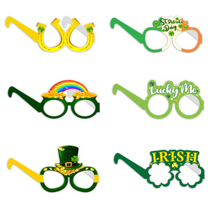 Holiday <strong>Party</strong> Accessories Decorative <strong>Shamrock</strong> Photo Booth Props 6PCS Green <strong>Glasses</strong> St. Patrick's Day <strong>Glasses</strong> - Product Image 2