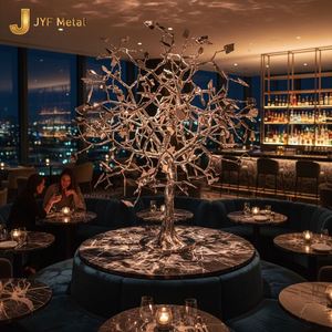 Escultura Abstracta Art Deco de Acero Inoxidable Impermeable Grande EX604, Soporte de Piso Multifuncional y Duradero para Decoración - Product Image 1