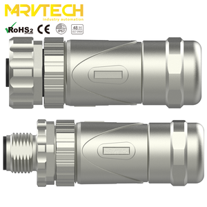 ขั้วต่อออปติคอล M12 แบบประกอบสนาม 8 ขา ตัวผู้ ตัวเมีย พร้อมชิลด์ป้องกัน สำหรับ Profinet Ethernet โลหะ 8 พิน สีเงิน IP67 สำหรับยานยนต์ IEC - Product Image 3