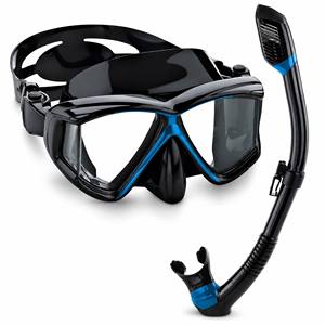 Ensemble masque de plongée et tuba avec lentille à large champ de vision et sangle réglable pour piscine, plage et sports nautiques - Product Image 4