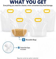 Pochette à bec verseur réutilisable de qualité alimentaire avec poignée et bouchon anti-fuite pour l'emballage