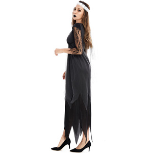 Disfraz de Encaje Negro para <span class=keywords><strong>Mujer</strong></span>, Disfraz de Bruja Sexy para Fiesta de Halloween - Product Image 2