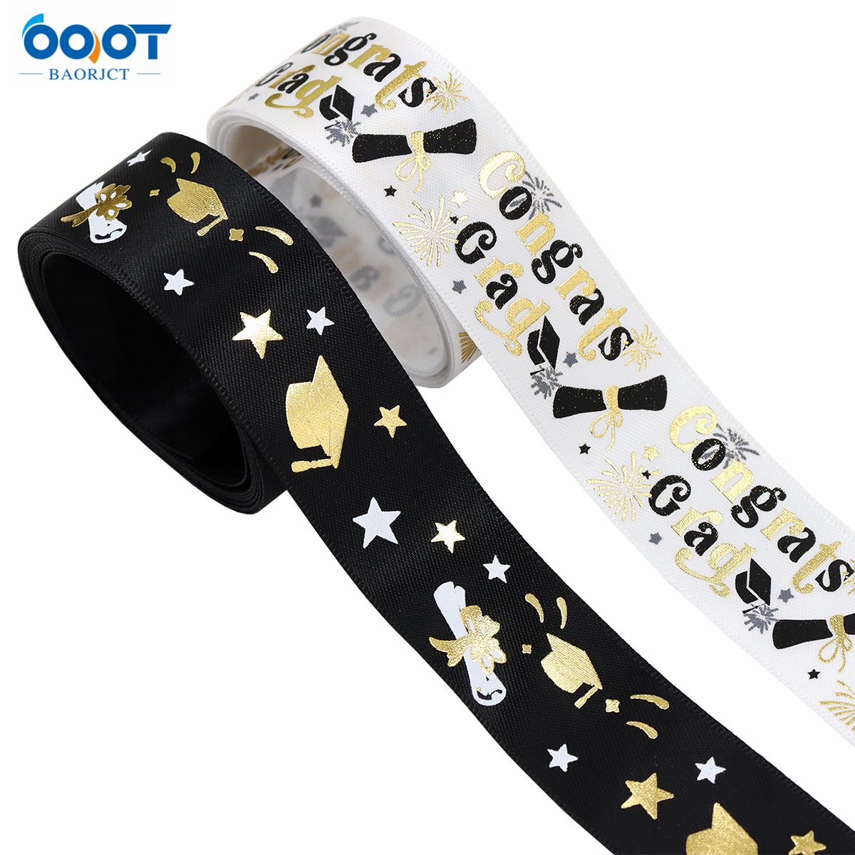 Graduation Season Ribbon Heat Transfer Satin Ribbon Bronzing DIY Handmade Bowknot Gift Packaging Ribbon Ribbon
